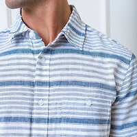 Hope & Henry Men's Short Sleeve Linen Button Down Shirt