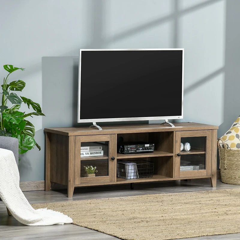 Homcom 60" Contemporary Television Sd, Entertainment Center w/ Shelves