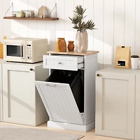 Homcom Hidden Trash Can Container Tilt Opening Kitchen Cabinet Bin, /