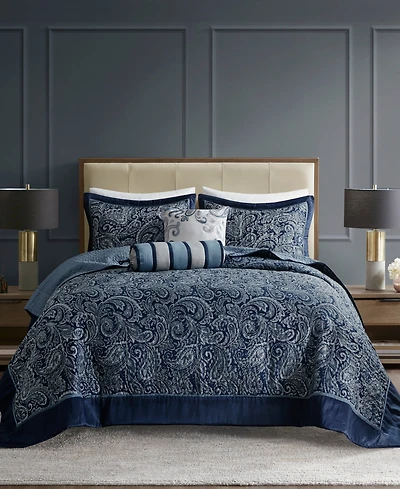 Madison Park Adeline Paisley Reversible Jacquard 5-Pc. Bedspread Set