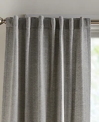 Tommy Hilfiger Herringbone Back Tab Dusty 2-Piece Curtain Panel