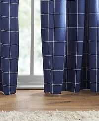 Tommy Hilfiger Big Check Pole Top Blackout 2-Piece Curtain Panel, 50" x 84"