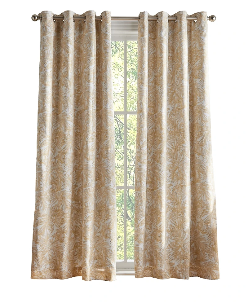 Tommy Hilfiger Tropical Floral Grommet Room Darkening 2-Piece Curtain Panel