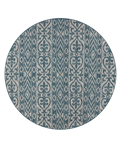 Closeout! Lr Home Sunny SUNSH81250 7'6" x 7'6" Round Outdoor Area Rug
