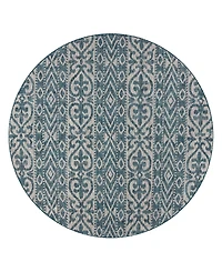 Closeout! Lr Home Sunny SUNSH81250 7'6" x 7'6" Round Outdoor Area Rug