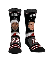 Men's and Women's Rock 'Em Socks Jimmy Butler and Tyler Herro Miami Heat Teammates Player Crew Socks