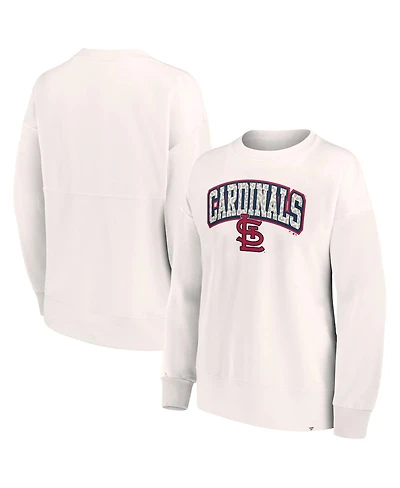 Women's Fanatics Cream St. Louis Cardinals Leopard Pullover Sweatshirt