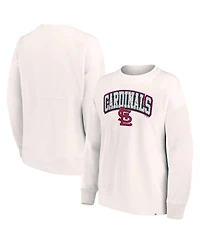 Women's Fanatics Cream St. Louis Cardinals Leopard Pullover Sweatshirt
