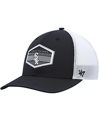 Men's '47 Brand Black, White Chicago White Sox Spring Training Burgess Trucker Snapback Hat