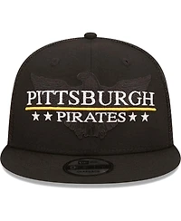 Men's New Era Black Pittsburgh Pirates Patriot Trucker 9FIFTY Snapback Hat