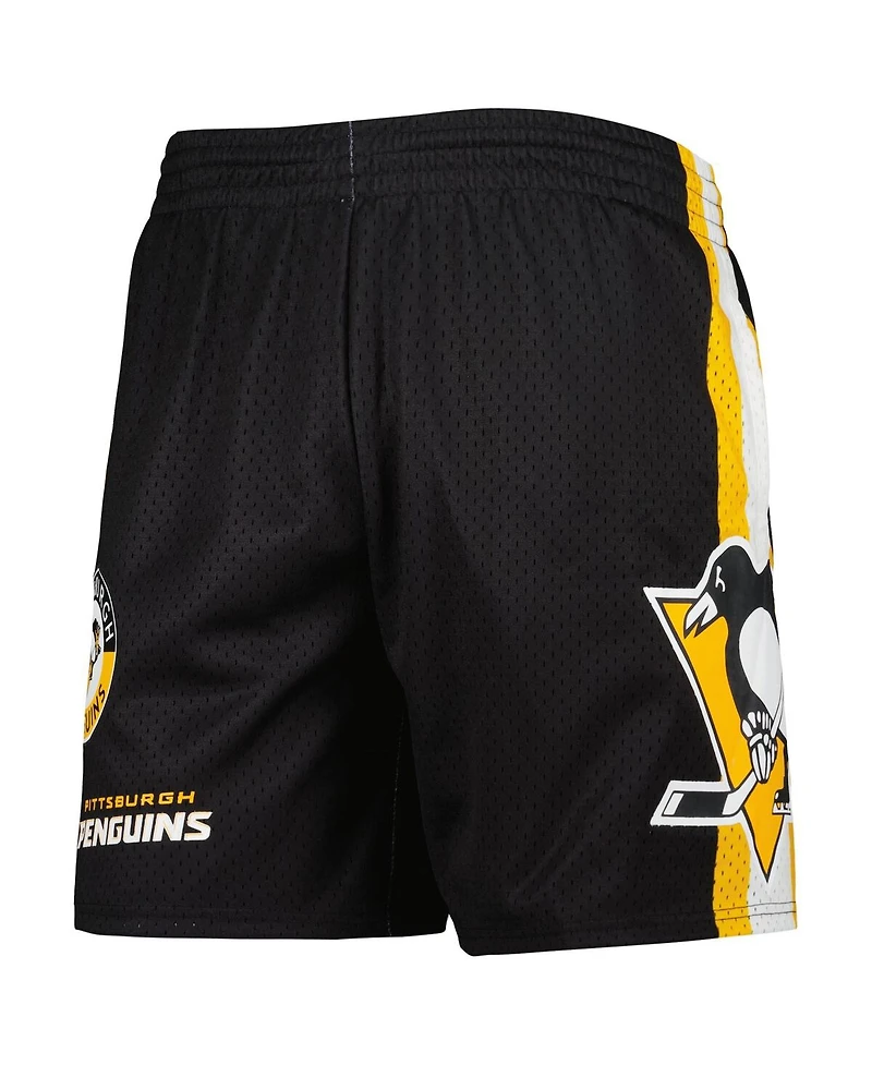 Men's Mitchell & Ness Black Pittsburgh Penguins City Collection Mesh Shorts
