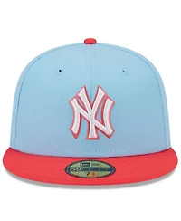 Men's New Era Light Blue and Red York Yankees Spring Color Two-Tone 59FIFTY Fitted Hat
