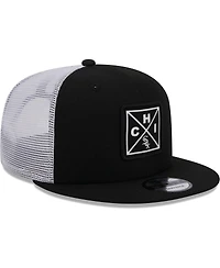Men's New Era Black Chicago White Sox Vert Squared Trucker 9FIFTY Hat