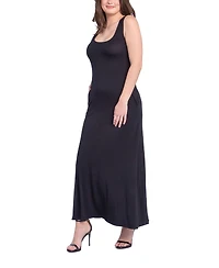 24seven Comfort Apparel Women's Relaxed Fit Sleeveless Tunic Dress with Pockets