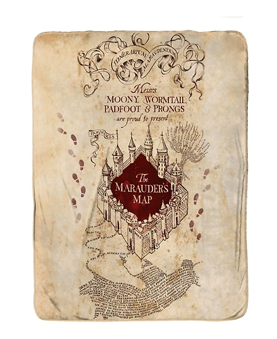 Harry Potter Marauders Map Silk Touch Throw, 70" x 50"
