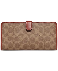 Coach Signature Monogram Coated Canvas Skinny Wallet