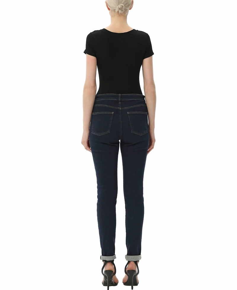 kimi + kai Women's V-neck Basic Bodysuit Top