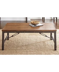 Steve Silver Ashford 48" Wood and Metal Industrial Style Cocktail Table