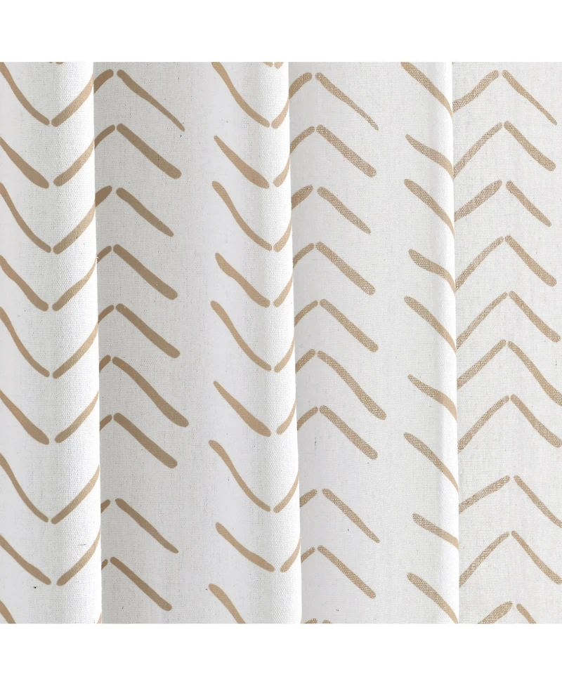 Lush Decor Hygge Modern Arrow Linen-Textured Window Curtain Panels Pair 40"W x 84"L Curtains for Bedroom - Living Room Curtains