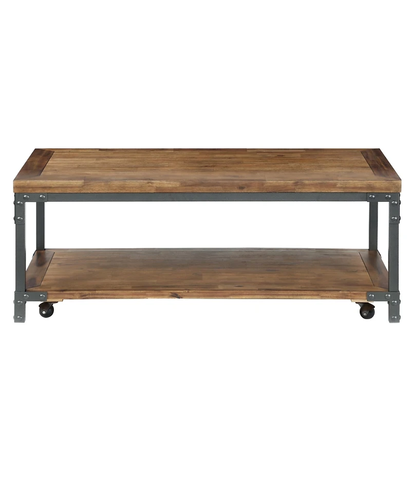 Steve Silver Lantana 48" Wood Finish Cocktail Table with Casters