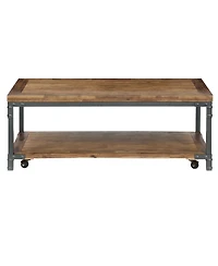 Steve Silver Lantana 48" Wood Finish Cocktail Table with Casters