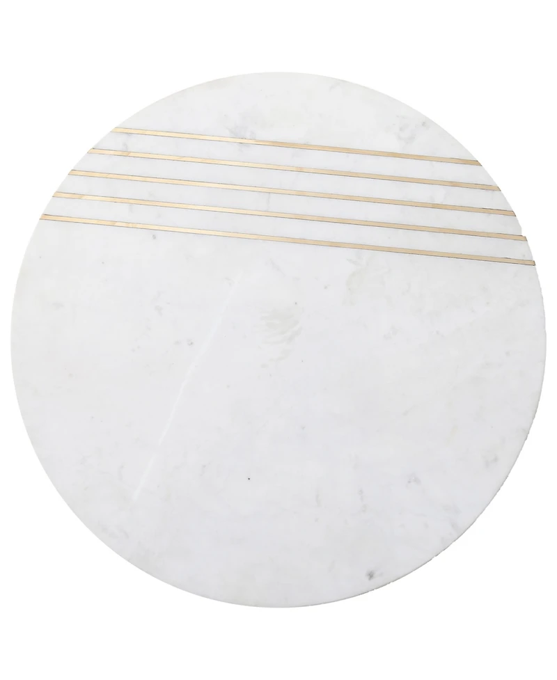 Steve Silver Terrace 20.5" Round Solid Wood and Marble Nesting Tables