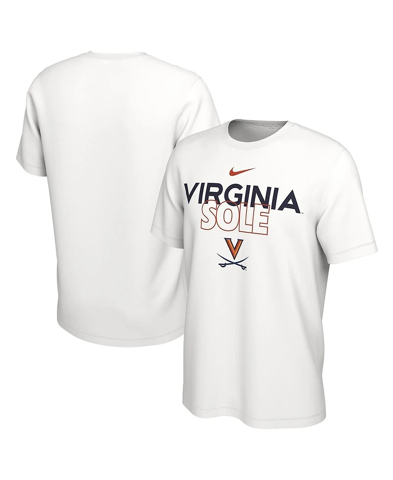 Men's Nike White Virginia Cavaliers On Court Bench T-shirt
