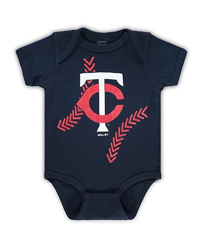 Newborn and Infant Boys Girls Navy Minnesota Twins Running Home Team Bodysuit