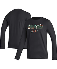Men's adidas Black Miami Hurricanes Honoring Excellence Long Sleeve T-shirt