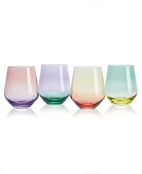 Mikasa Chroma 13 Ounce Stemless Wine Glass 4-Piece Set