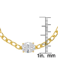Macy's Cubic Zirconia Oval Chain Link Bracelet in 14K Gold Plated