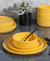 Gibson Canyon Crest Stackable Matte Melamine 12 Piece Set, Service for 4