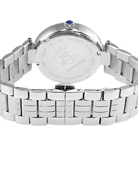 GV2 by Gevril Women's Matera Swiss Quartz Silver-Tone Stainless Steel Watch 35mm