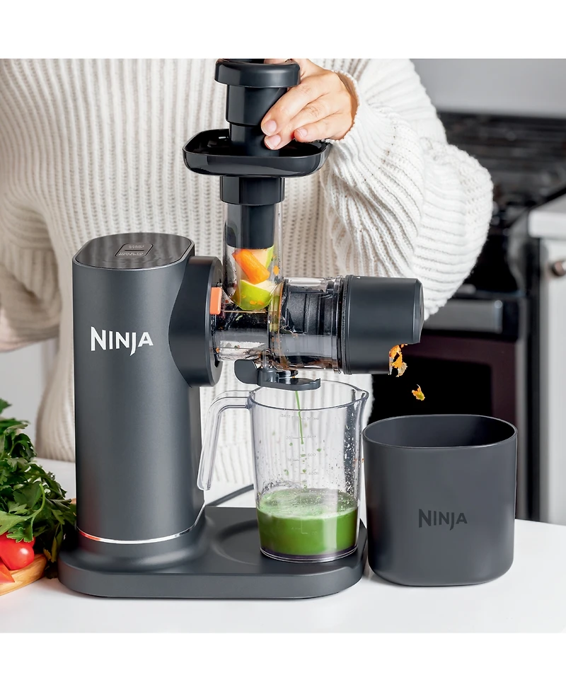 Ninja NeverClog Cold Press Juicer, Powerful Slow Juicer, Total Pulp Control, Easy to Clean, Compact - JC151