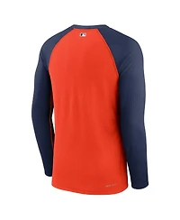 Men's Nike Orange Houston Astros Authentic Collection Game Raglan Performance Long Sleeve T-shirt