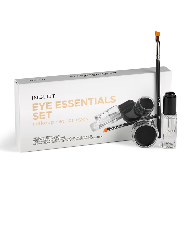 Inglot Eye Essential Set Duraline with Amc Eyeliner Gel 77 and Makeup Brush 31T, 3 Piece