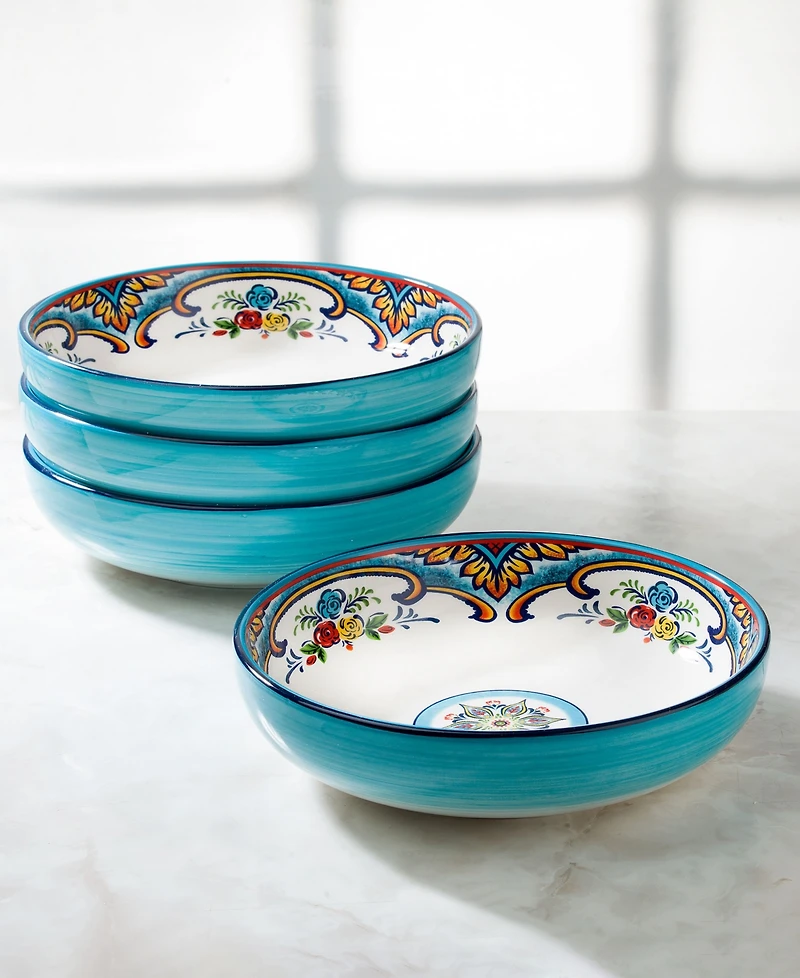 Euro Ceramica Zanzibar Pasta Bowls, Set of 4