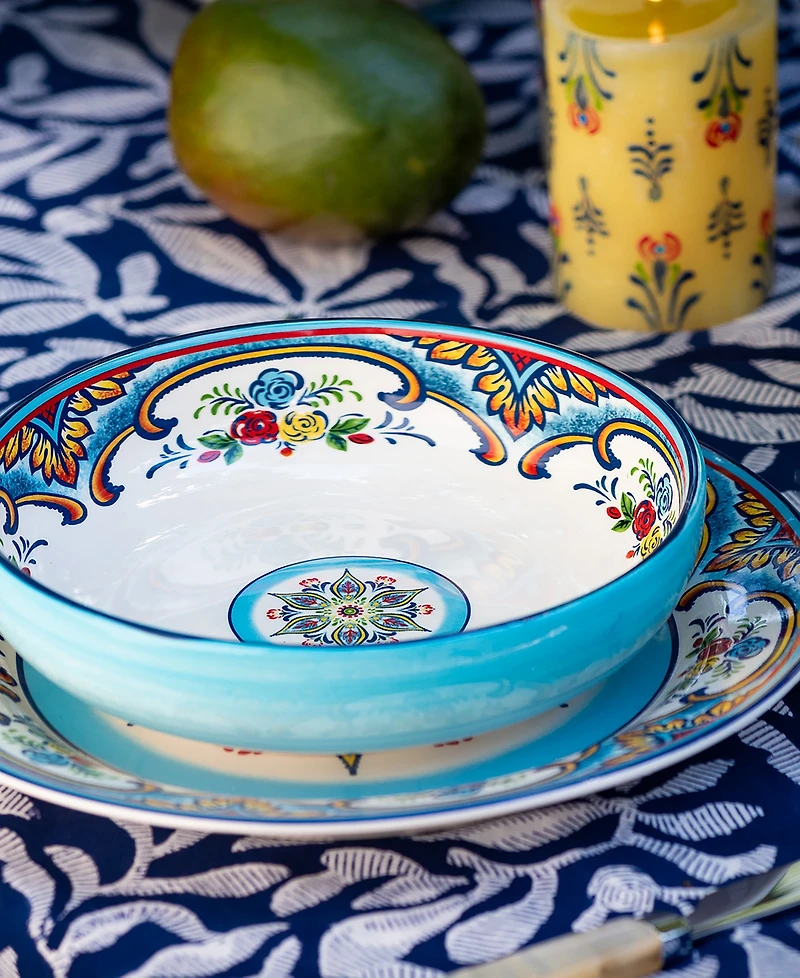 Euro Ceramica Zanzibar Pasta Bowls, Set of 4