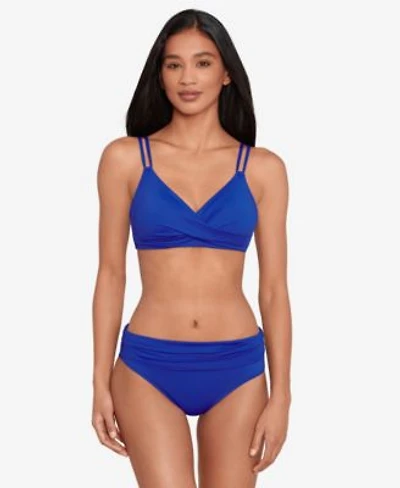 Lauren Ralph Lauren Womens Twist Front Bikini Top Ruched Bikini Bottoms