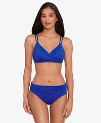 Lauren Ralph Lauren Womens Twist Front Bikini Top Ruched Bikini Bottoms