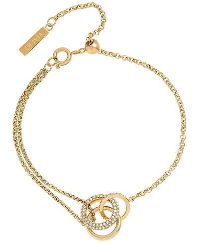 Olivia Burton 18K Gold-Plated Crystal Interlink Bracelet
