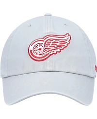 Men's '47 Brand Gray Detroit Red Wings Team Clean Up Adjustable Hat