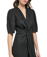 Dkny Women's Short-Sleeve Cutout Twist Dress
