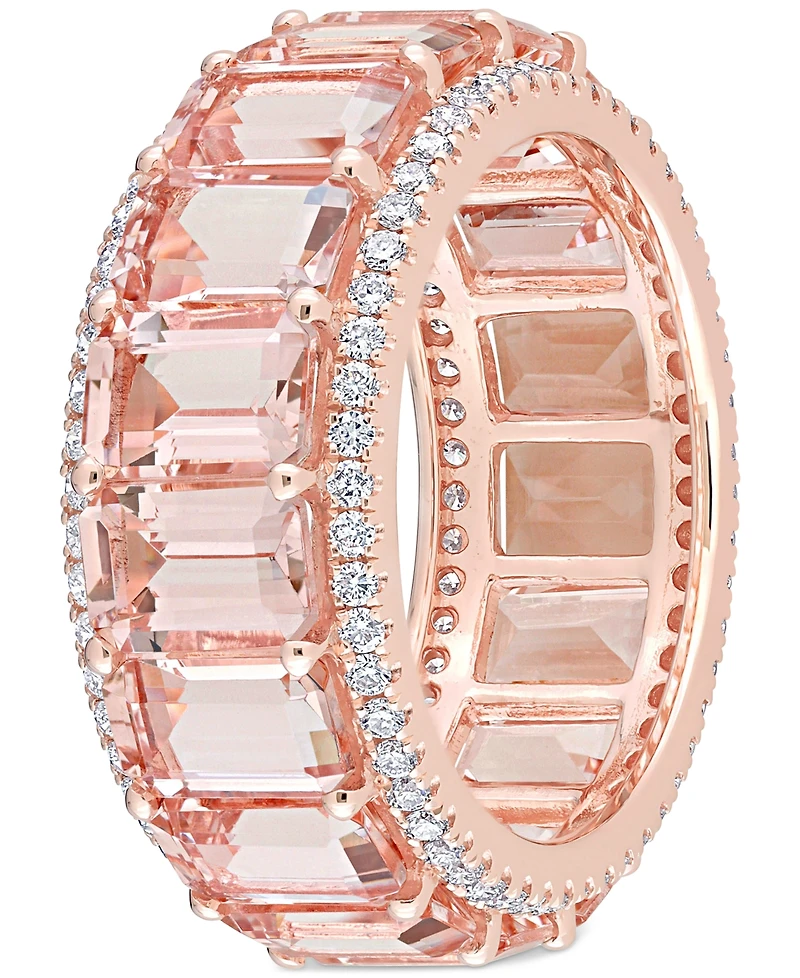 Morganite (8-3/4 ct. t.w.) & Diamond (5/8 Eternity Band 14k Rose Gold