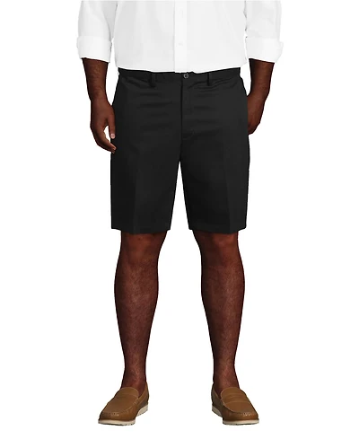 Lands' End Big & Tall No Iron 9" Comfort Waist Plain Front Chino Short