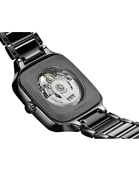 Rado Unisex Swiss Automatic True Square Skeleton Black High-Tech Ceramic Bracelet Watch 38mm
