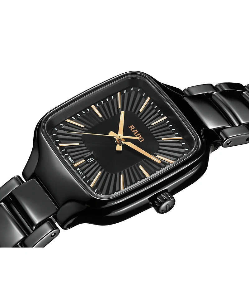 Rado Women's Swiss True Square High-Tech Ceramic Bracelet Watch 29mm