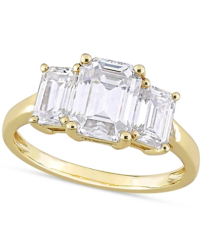 Lab-Grown Moissanite Octagon-Cut Three Stone Ring (2-3/4 ct. t.w.) 10k Gold