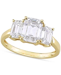 Lab-Grown Moissanite Octagon-Cut Three Stone Ring (2-3/4 ct. t.w.) 10k Gold