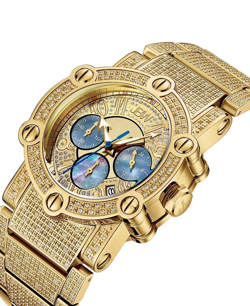 Jbw Men's Luxury Phantom 18k Gold-plated Stainless Steel Bracelet Watch, 42mm